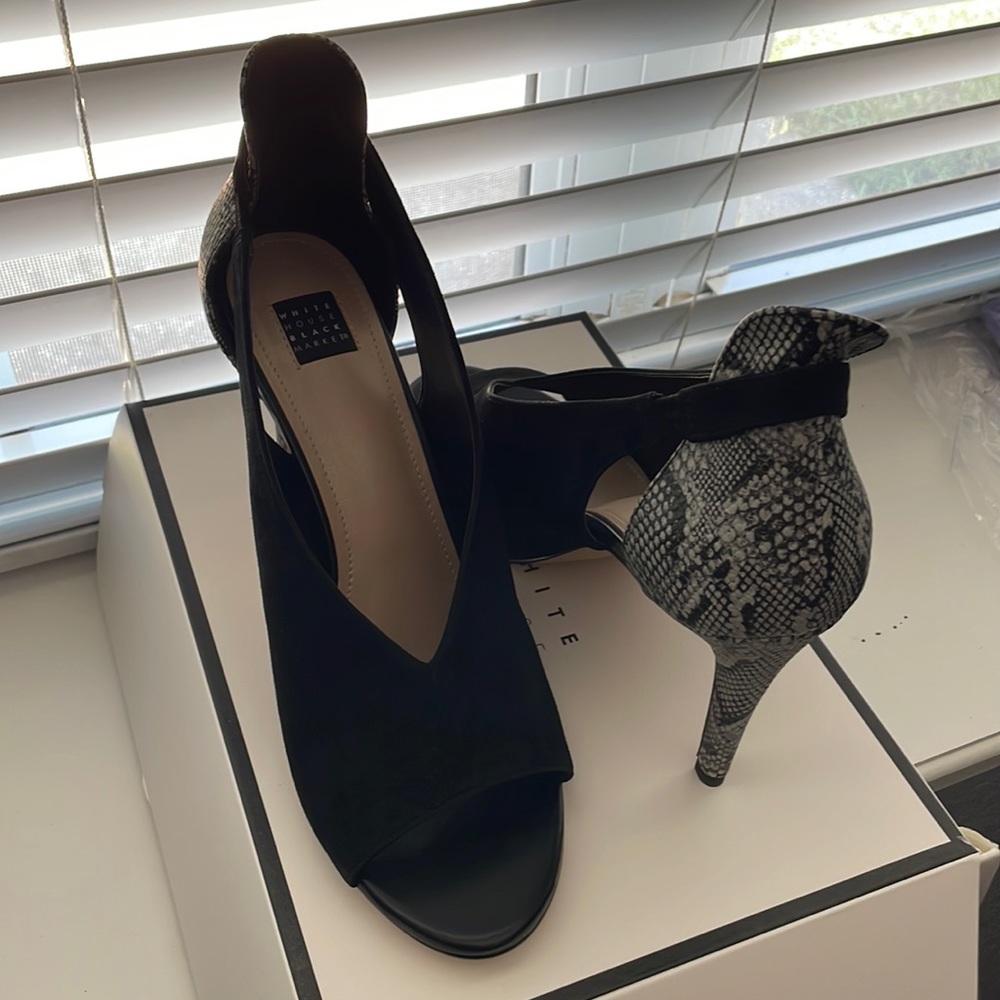 WHBM suede snake slide heel size 10